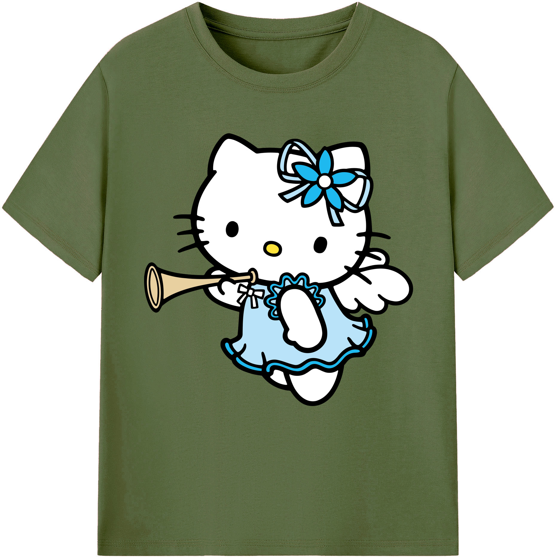 （画像用） Hello Kitty ハローキティ 綿100％半袖Tシャツ（フロントプリント）